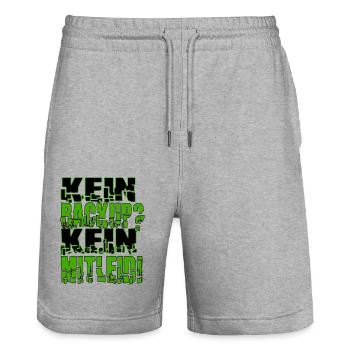 Kein Backup? Kein Mitleid! - Stanley/Stella Unisex Bio Joggingshorts Trainer  - Grau meliert - Vorne - Nik (191cm) & Marisol (170cm)