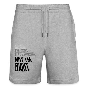 I m not arguing - Stanley/Stella Trainer Unisex Organic Jogging Shorts - heather grey - Front - Nik (191cm) & Marisol (170cm)