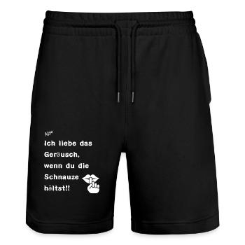 Schnauze halten - Stanley/Stella Unisex Bio Joggingshorts Trainer  - Schwarz - Vorne - Nik (191cm) & Marisol (170cm)
