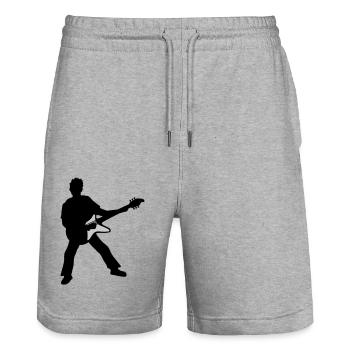 Guitariste de fête jouant de la guitare électrique - Short de jogging bio TRAINER Stanley/Stella unisexe - gris chiné - Devant - Nik (191cm) & Marisol (170cm)