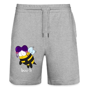 bee h - Stanley/Stella Unisex Bio Joggingshorts Trainer  - Grau meliert - Vorne - Nik (191cm) & Marisol (170cm)