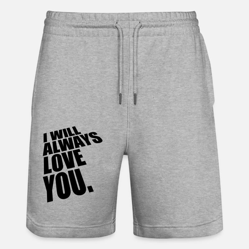 I will always love - Stanley/Stella Unisex Bio Joggingshorts Trainer  - Grau meliert