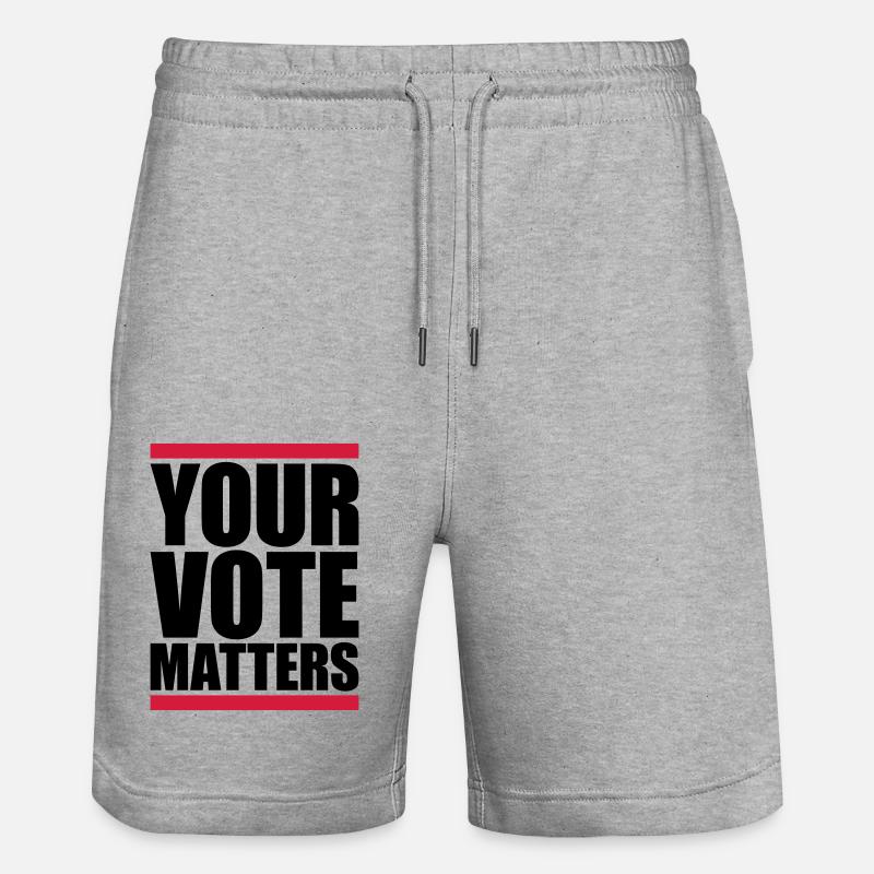 votre vote compte citation - Short de jogging bio TRAINER Stanley/Stella unisexe - gris chiné