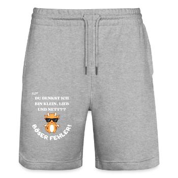 Klein, lieb und nett - Stanley/Stella Unisex Bio Joggingshorts Trainer  - Grau meliert - Vorne - Nik (191cm) & Marisol (170cm)