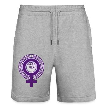 womens rights Feminist Zitat - Stanley/Stella Unisex Bio Joggingshorts Trainer  - Grau meliert - Vorne - Nik (191cm) & Marisol (170cm)