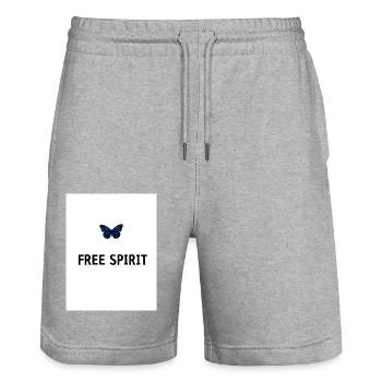 Blue Modern Butterfly Quote T shirt - Short de jogging bio TRAINER Stanley/Stella unisexe - gris chiné - Devant - Nik (191cm) & Marisol (170cm)