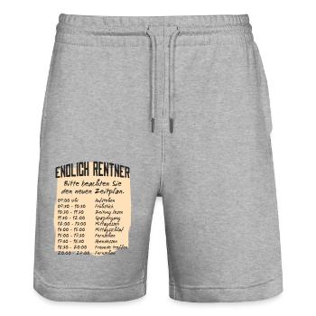 Rentner Zeitplan Tagesablauf - Stanley/Stella Unisex Bio Joggingshorts Trainer  - Grau meliert - Vorne - Nik (191cm) & Marisol (170cm)