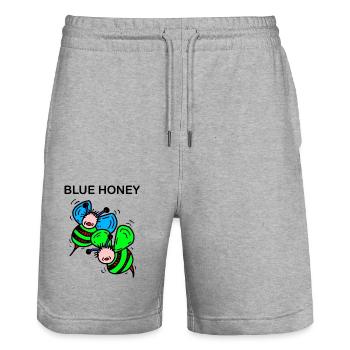 Bienen - Stanley/Stella Unisex Bio Joggingshorts Trainer  - Grau meliert - Vorne - Nik (191cm) & Marisol (170cm)
