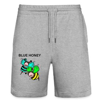 Abeilles - Short de jogging bio TRAINER Stanley/Stella unisexe - gris chiné - Devant - Nik (191cm) & Marisol (170cm)
