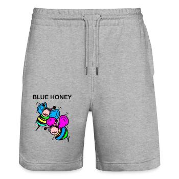 Abeilles - Short de jogging bio TRAINER Stanley/Stella unisexe - gris chiné - Devant - Nik (191cm) & Marisol (170cm)