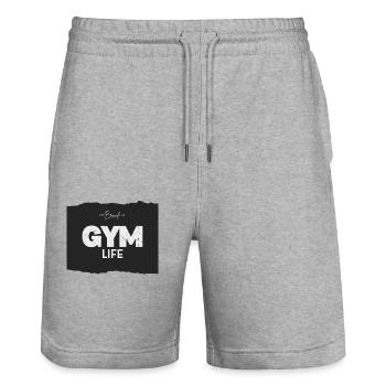 Gym Life - Stanley/Stella Unisex Bio Joggingshorts Trainer  - Grau meliert - Vorne - Nik (191cm) & Marisol (170cm)