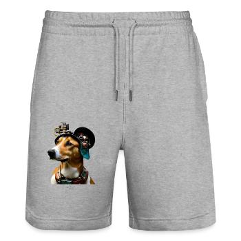Jack the Steamrock - Stanley/Stella Unisex Bio Joggingshorts Trainer  - Grau meliert - Vorne - Nik (191cm) & Marisol (170cm)
