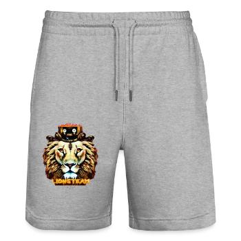 LIONSTEAM - Stanley/Stella Unisex Bio Joggingshorts Trainer  - Grau meliert - Vorne - Nik (191cm) & Marisol (170cm)