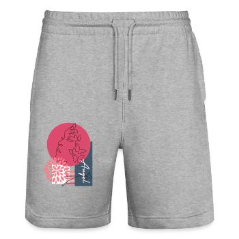 Magical Femininity - Stanley/Stella Unisex Bio Joggingshorts Trainer  - Grau meliert - Vorne - Nik (191cm) & Marisol (170cm)