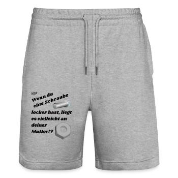 Wenn du eine Schraube locker hast. - Stanley/Stella Unisex Bio Joggingshorts Trainer  - Grau meliert - Vorne - Nik (191cm) & Marisol (170cm)