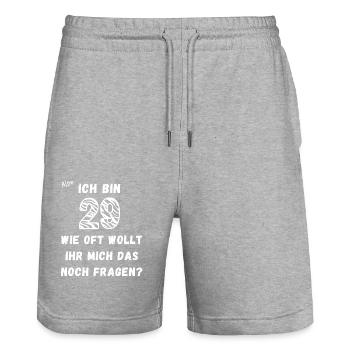 Ich in 29 Wie oft noch. - Stanley/Stella Unisex Bio Joggingshorts Trainer  - Grau meliert - Vorne - Nik (191cm) & Marisol (170cm)