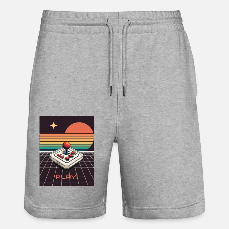 Gaming Retro Design - Jouez! - Short de jogging bio TRAINER Stanley/Stella unisexe - gris chiné