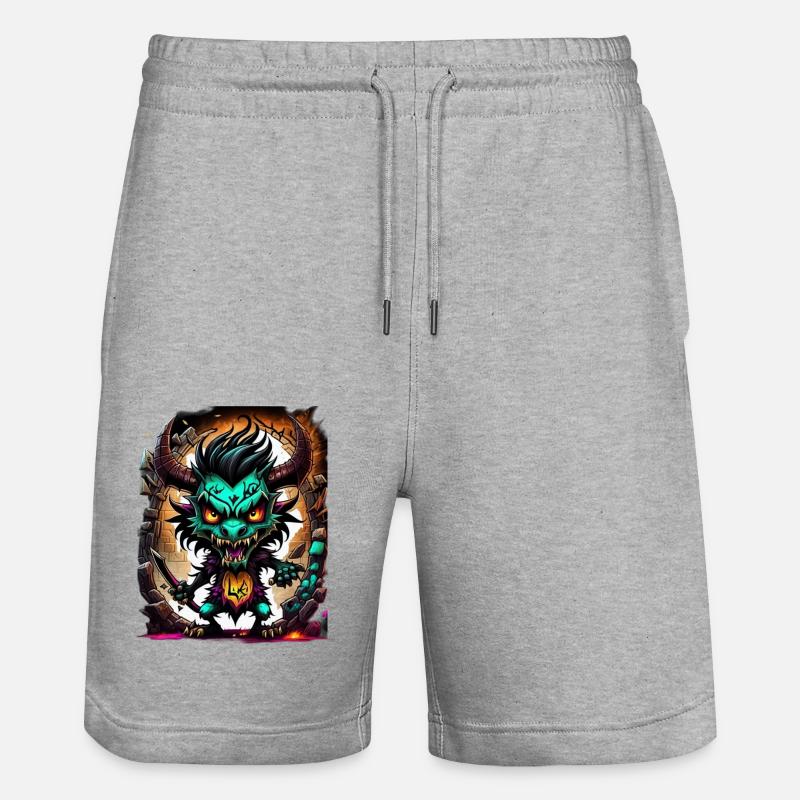 Monstre graffiti - Short de jogging bio TRAINER Stanley/Stella unisexe - gris chiné