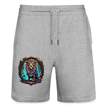 Graffiti Monster - Stanley/Stella Unisex Bio Joggingshorts Trainer  - Grau meliert - Vorne - Nik (191cm) & Marisol (170cm)