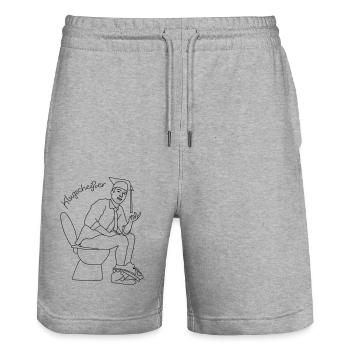 klugscheisser 5 - Stanley/Stella Unisex Bio Joggingshorts Trainer  - Grau meliert - Vorne - Nik (191cm) & Marisol (170cm)