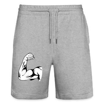 Fitness - Stanley/Stella Unisex Bio Joggingshorts Trainer  - Grau meliert - Vorne - Nik (191cm) & Marisol (170cm)