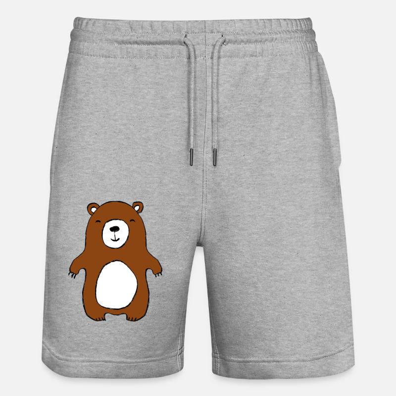 Bär - Stanley/Stella Unisex Bio Joggingshorts Trainer  - Grau meliert