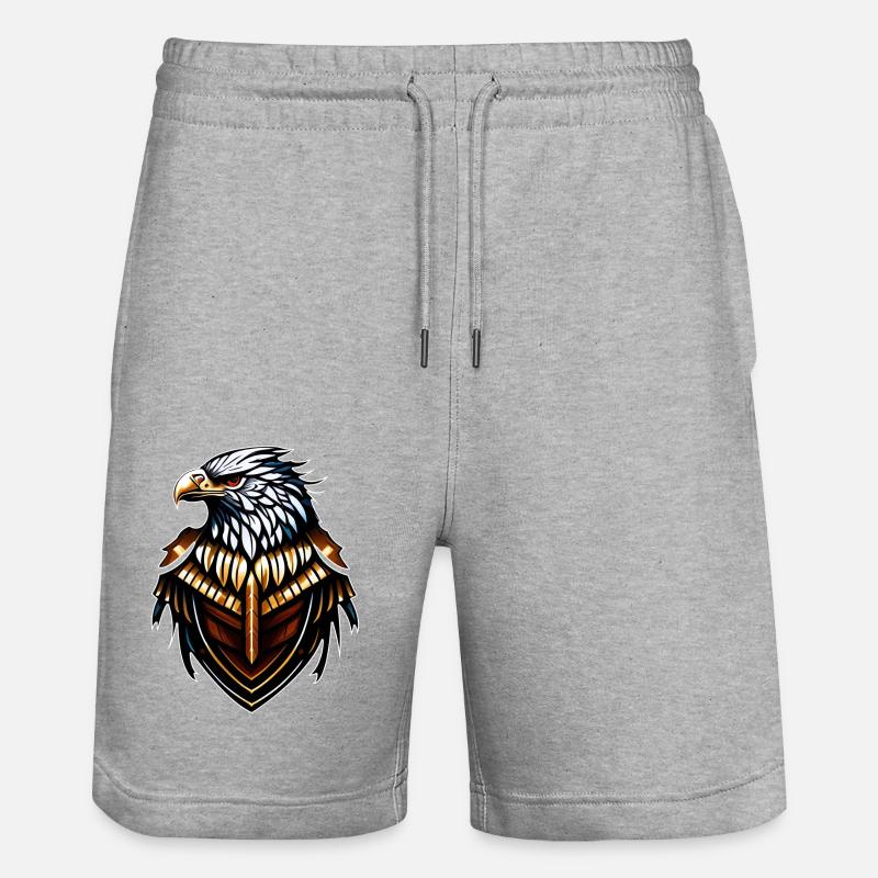 Logo de l’emblème de l’aigle - Short de jogging bio TRAINER Stanley/Stella unisexe - gris chiné