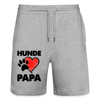 hunde papa - Stanley/Stella Unisex Bio Joggingshorts Trainer  - Grau meliert - Vorne - Nik (191cm) & Marisol (170cm)