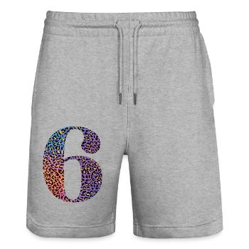 6. Geburtstag Leopard - Stanley/Stella Unisex Bio Joggingshorts Trainer  - Grau meliert - Vorne - Nik (191cm) & Marisol (170cm)