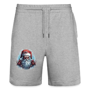 Santa Kraus 2 - Stanley/Stella Unisex Bio Joggingshorts Trainer  - Grau meliert - Vorne - Nik (191cm) & Marisol (170cm)