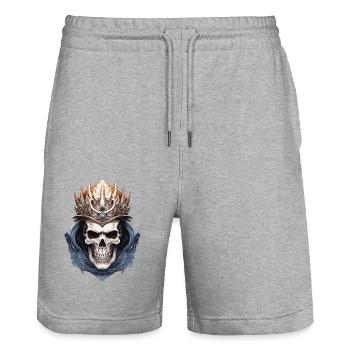 Skull King 4 - Stanley/Stella Unisex Bio Joggingshorts Trainer  - Grau meliert - Vorne - Nik (191cm) & Marisol (170cm)