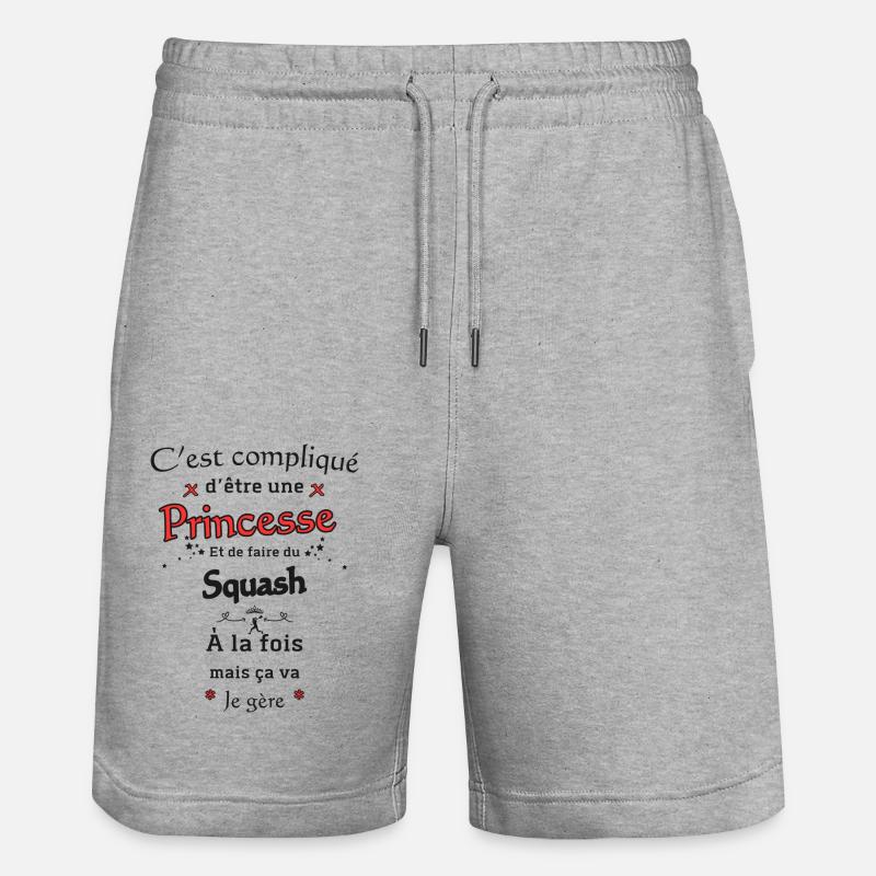 Princesse et Squash - Short de jogging bio TRAINER Stanley/Stella unisexe - gris chiné