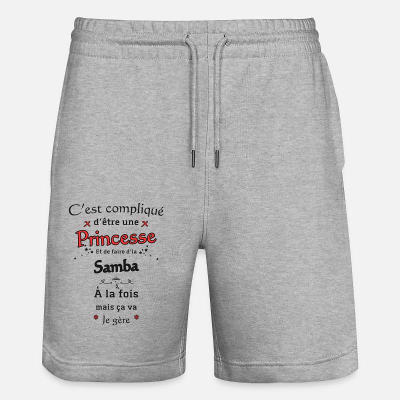 Princesse Et Samba - Short de jogging bio TRAINER Stanley/Stella unisexe - gris chiné