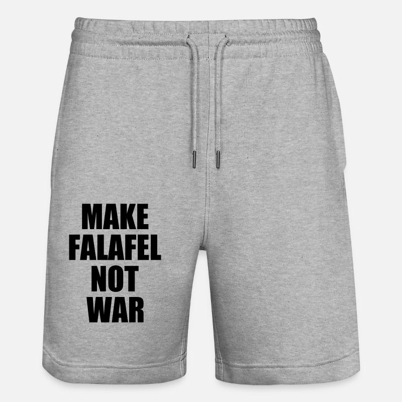 Make falafel not war - Short de jogging bio TRAINER Stanley/Stella unisexe - gris chiné