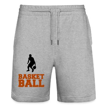 basketball - Stanley/Stella Unisex Bio Joggingshorts Trainer  - Grau meliert - Vorne - Nik (191cm) & Marisol (170cm)
