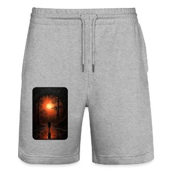 Portal in eine neue Welt - Stanley/Stella Unisex Bio Joggingshorts Trainer  - Grau meliert - Vorne - Nik (191cm) & Marisol (170cm)