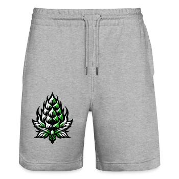 Houblon et orge | Ingrédients de la bière - Short de jogging bio TRAINER Stanley/Stella unisexe - gris chiné - Devant - Nik (191cm) & Marisol (170cm)