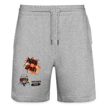 Né pour pulvériser Hacker Cat - Short de jogging bio TRAINER Stanley/Stella unisexe - gris chiné - Devant - Nik (191cm) & Marisol (170cm)