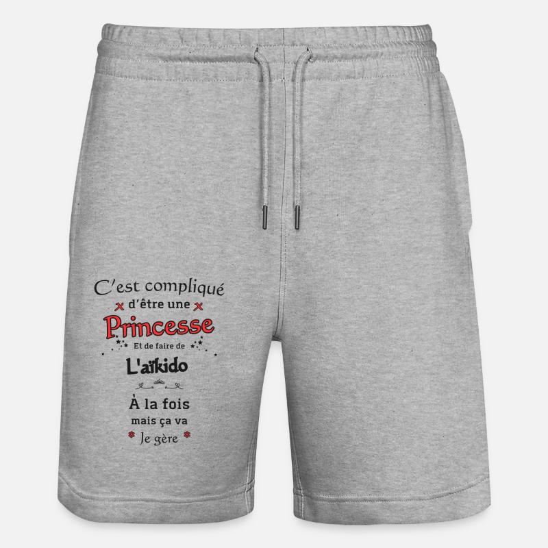 Princesse et Aïkido - Short de jogging bio TRAINER Stanley/Stella unisexe - gris chiné