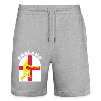England Cricket Batsman England Flag by DPattonPD - Stanley/Stella Trainer Unisex Organic Jogging Shorts - heather grey - Front - Nik (191cm) & Marisol (170cm)