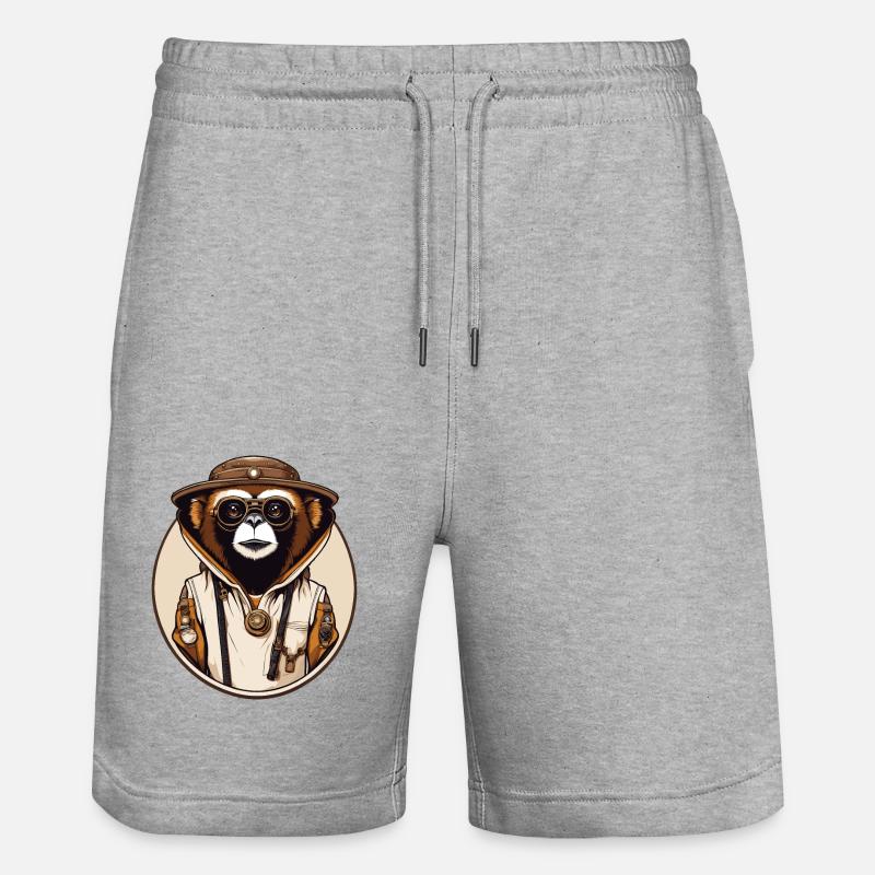 Steampunk Gibbon - Short de jogging bio TRAINER Stanley/Stella unisexe - gris chiné