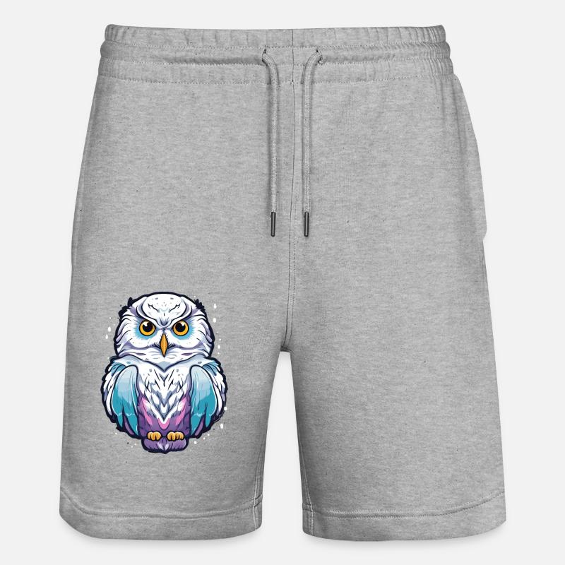 Schnee-Eule - Stanley/Stella Unisex Bio Joggingshorts Trainer  - Grau meliert