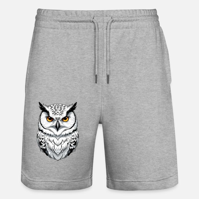 Schnee-Eule - Stanley/Stella Unisex Bio Joggingshorts Trainer  - Grau meliert