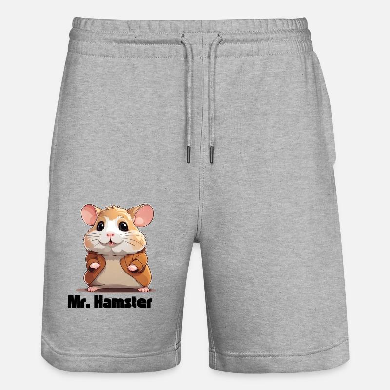 Hamster mignon avec veste - Short de jogging bio TRAINER Stanley/Stella unisexe - gris chiné