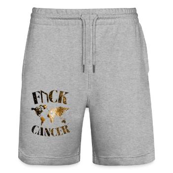 F... CK CANCER - ESPOIR, AMOUR ET COMBAT - Short de jogging bio TRAINER Stanley/Stella unisexe - gris chiné - Devant - Nik (191cm) & Marisol (170cm)