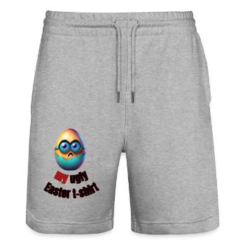 Mein hässliches Osterei - Stanley/Stella Unisex Bio Joggingshorts Trainer  - Grau meliert - Vorne - Nik (191cm) & Marisol (170cm)