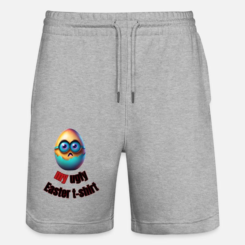 My Ugly Easter Egg - Stanley/Stella Trainer Unisex Organic Jogging Shorts - heather grey
