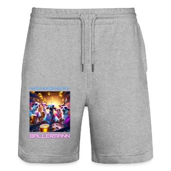 Life is better at Malle - Stanley/Stella Unisex Bio Joggingshorts Trainer  - Grau meliert - Vorne - Nik (191cm) & Marisol (170cm)