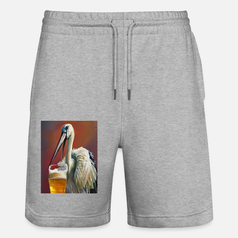 Cigogne Bière - Short de jogging bio TRAINER Stanley/Stella unisexe - gris chiné