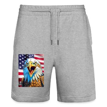 Adler - Stanley/Stella Unisex Bio Joggingshorts Trainer  - Grau meliert - Vorne - Nik (191cm) & Marisol (170cm)